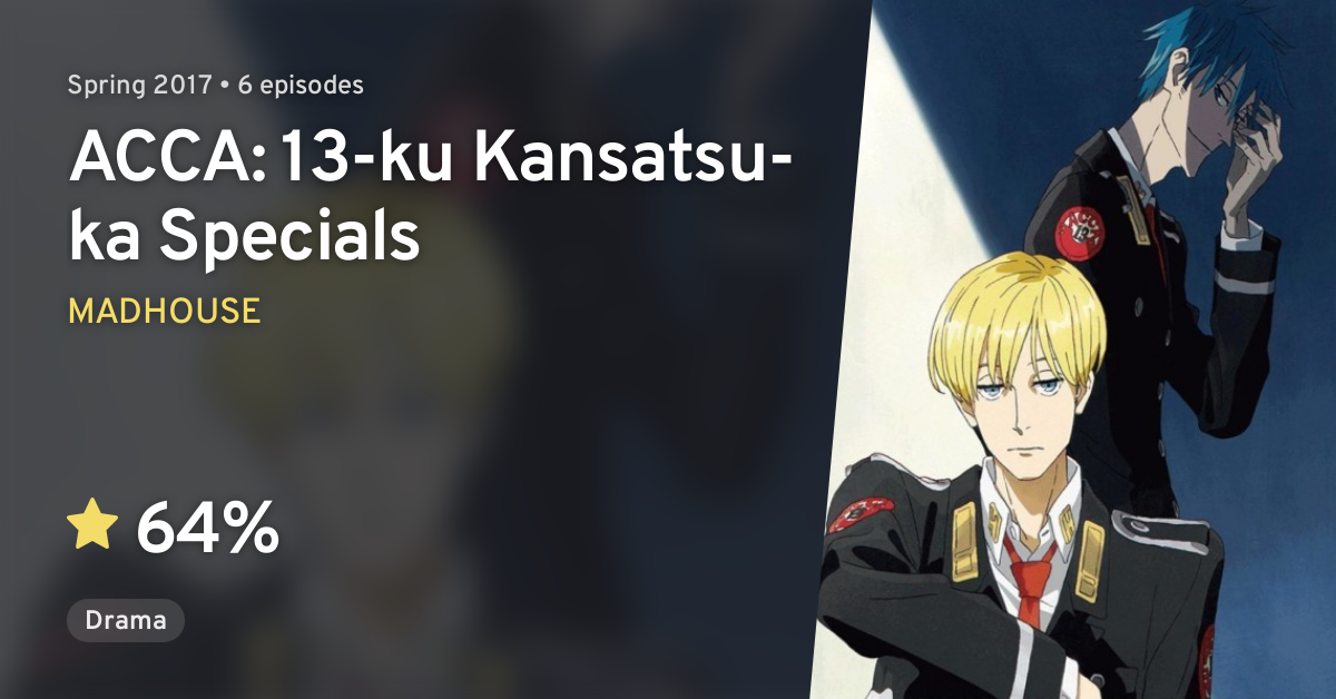 Acca 13 Ku Kansatsu Ka Specials Anilist