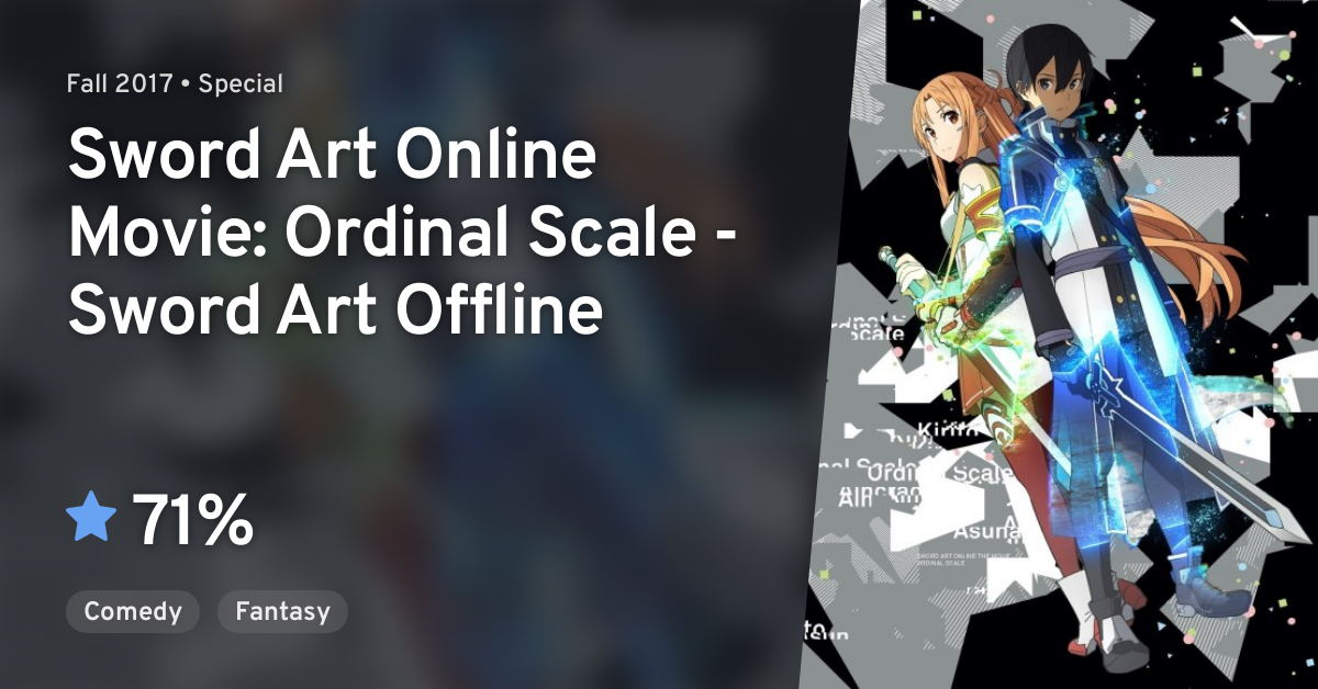 Sword Art Online: Ordinal Scale (Sword Art Online the Movie: Ordinal Scale)  · AniList