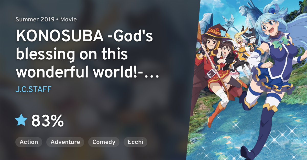 Filme anime de KonoSuba em Julho de 2019