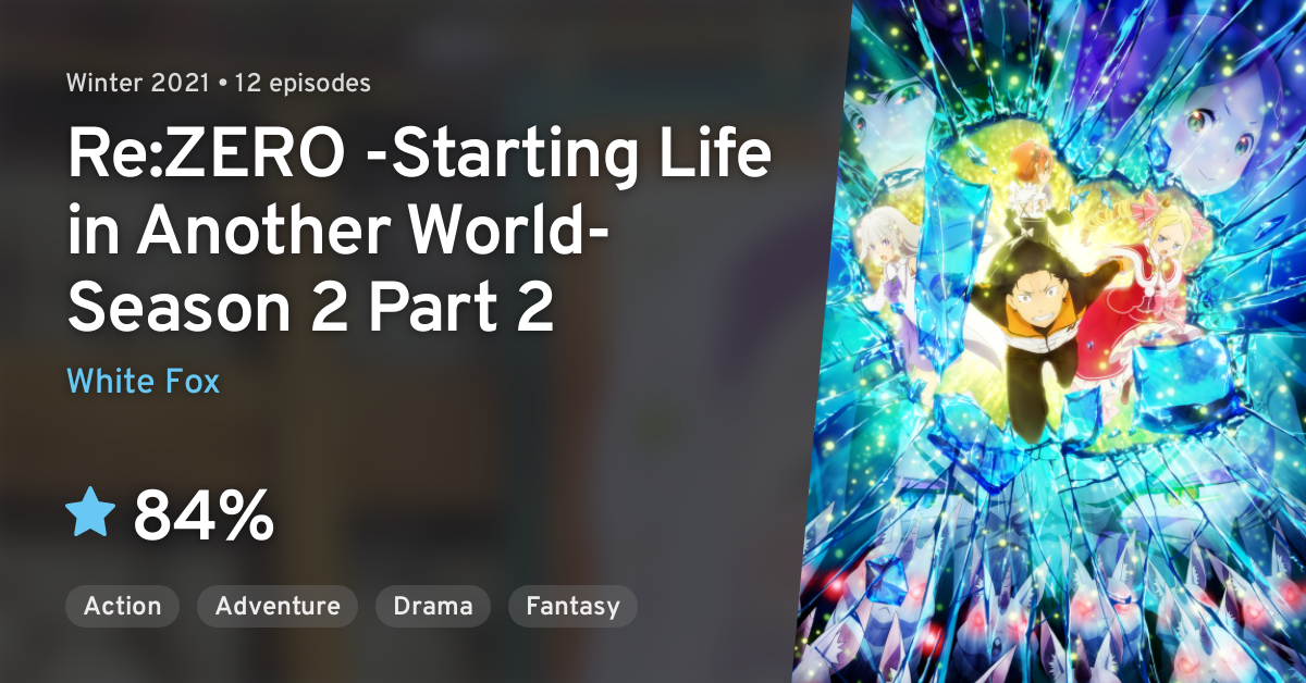 Re:ZERO Season 2 Part 2 - Crunchyroll Winter 2021 Spotlight - Crunchyroll  News