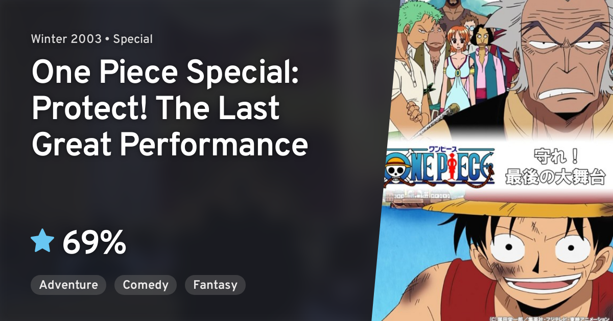 One Piece Tv Special 3 Mamore Saigo No Oobutai One Piece Special Protect The Last Great Performance Anilist