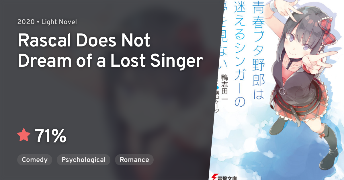 Seishun Buta Yarou wa Mayoeru Singer no Yume wo Minai (Rascal Does Not  Dream of a Lost Singer) · AniList