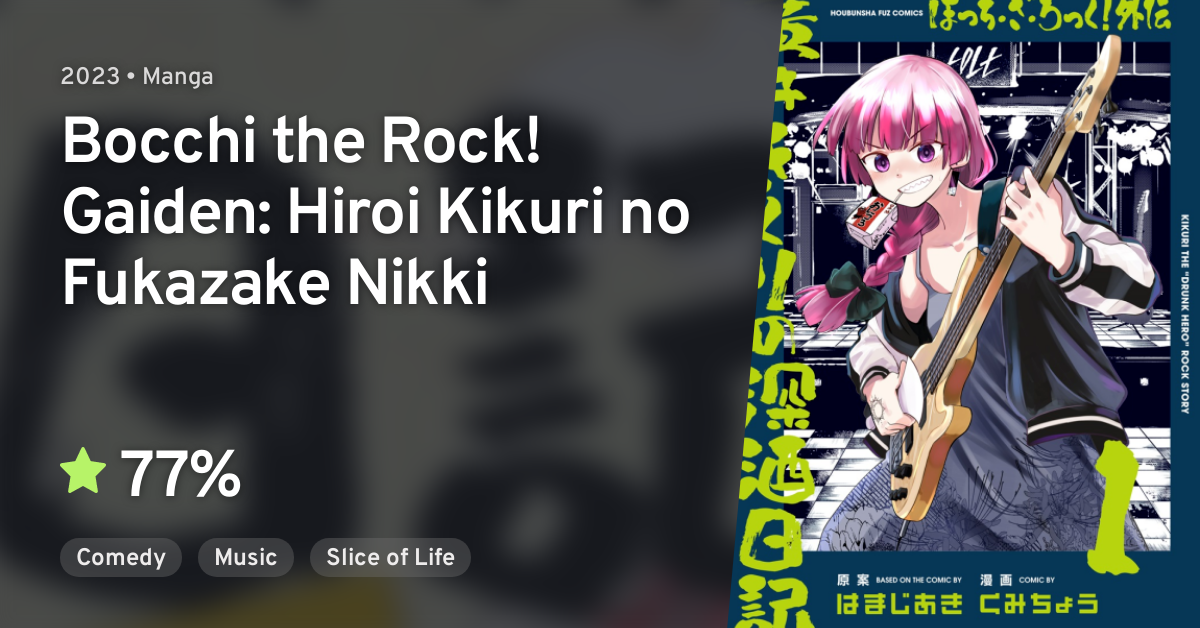 Bocchi The Rock! receberá mangá spin-off centrado na embriagada personagem  Kikuri Hiroi.