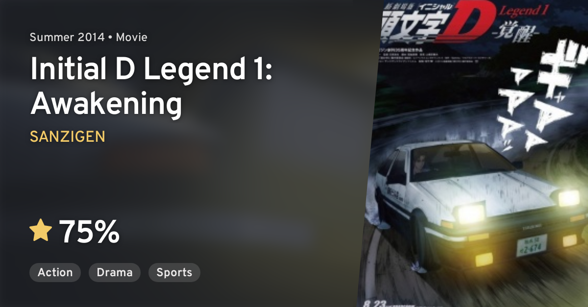 New Initial D Movie: Legend 1 - Kakusei (Initial D Legend 1: Awakening) ·  AniList