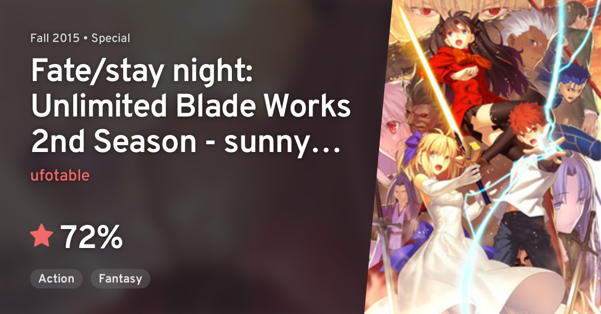 Fate Stay Night Unlimited Blade Works 2nd Season Sunny Day Anilist