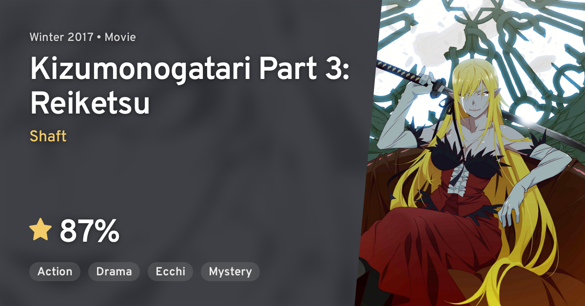 10 Anime Like Kizumonogatari Part 3: Reiketsu