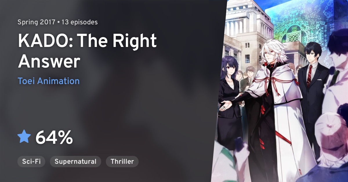 KADO: The Right Answer  Anime Review – Pinned Up Ink