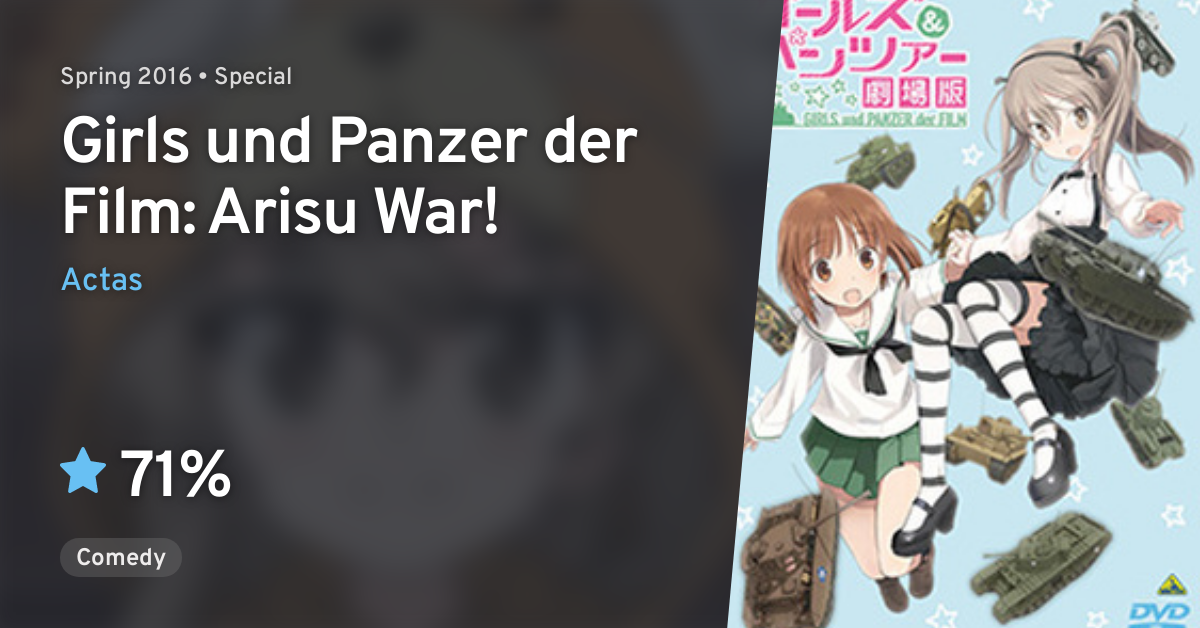 Girls Und Panzer Der Film Arisu War Anilist