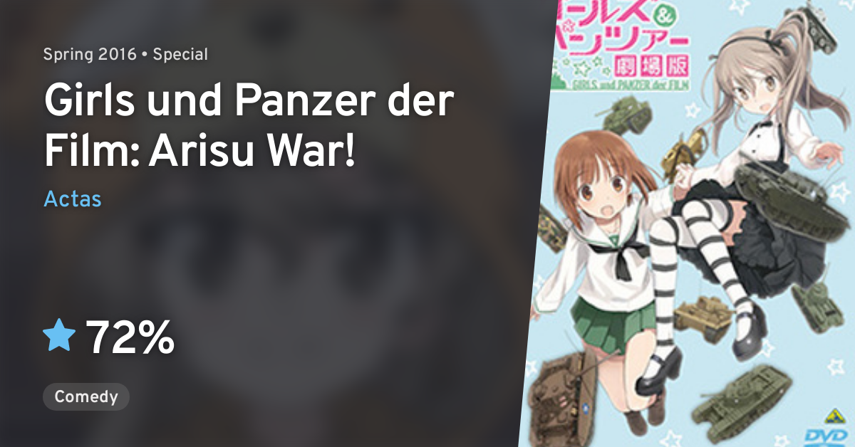 Girls Und Panzer Der Film Arisu War Anilist