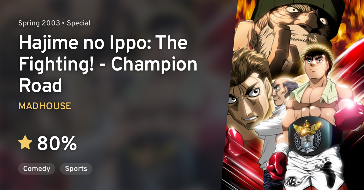 Empirisk arv Beundringsværdig Hajime no Ippo: Champion Road (Fighting Spirit: Champion Road) · AniList
