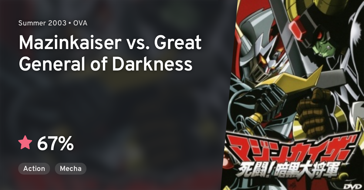 Mazinkaiser Shitou Ankoku Dai Shogun Mazinkaiser Deathmatch General Dark Anilist