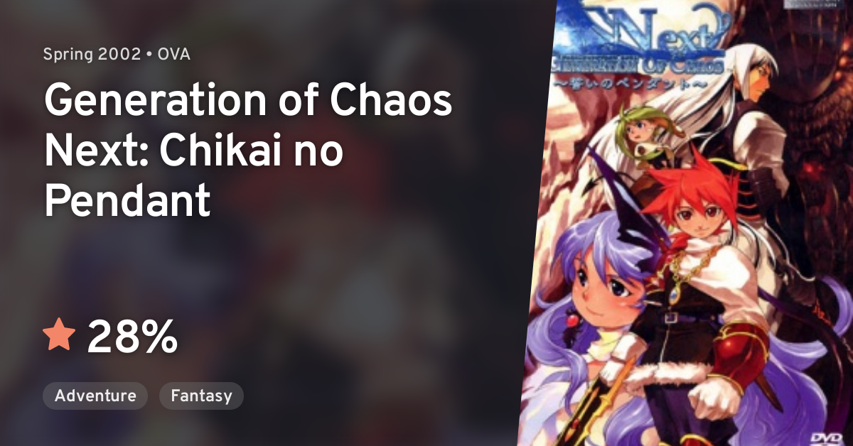 Generation of Chaos Next Chikai no Pendant · AniList