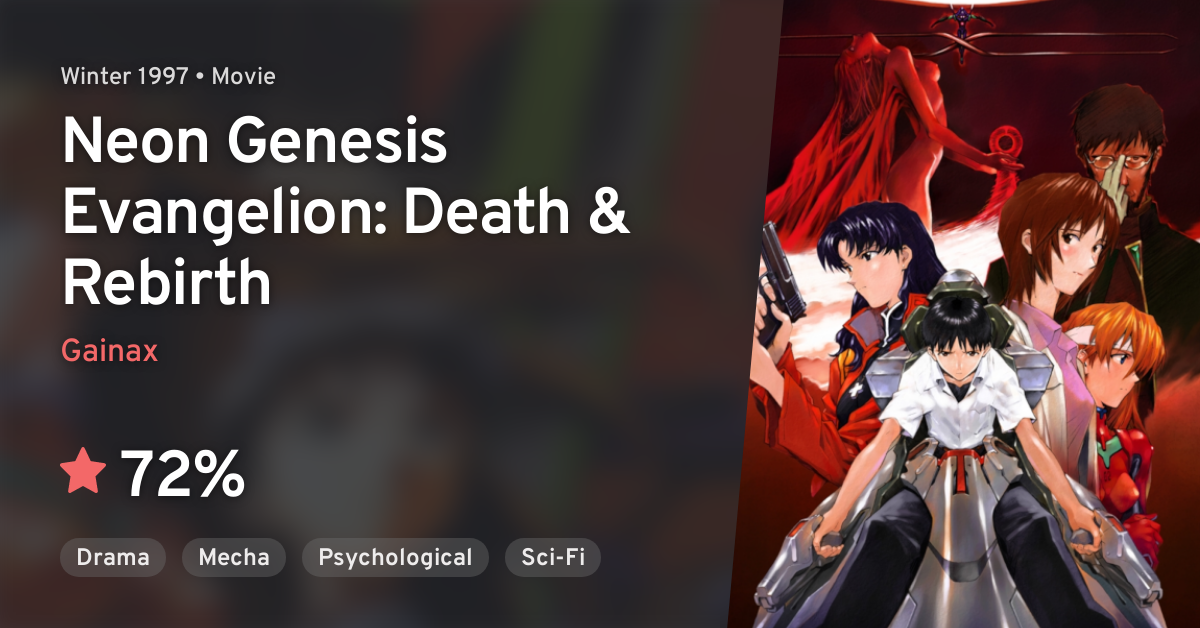 Shin Seiki Evangelion Gekijouban Shi To Shinsei Neon Genesis Evangelion Death Rebirth Anilist