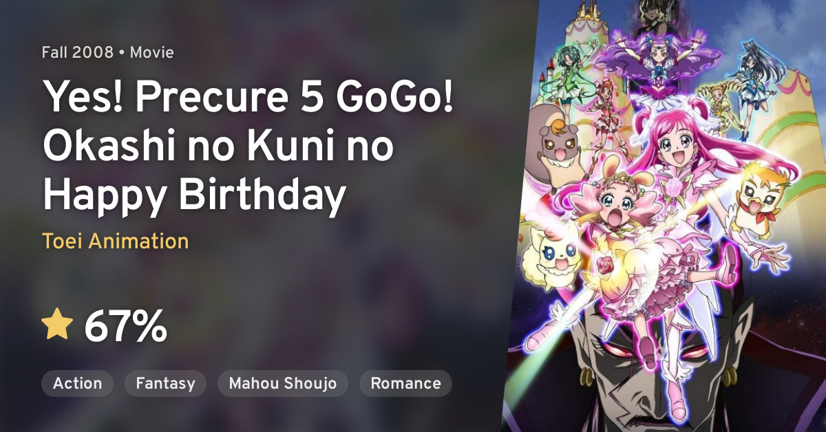 Yes! Precure 5 GoGo! Movie: Okashi no Kuni no Happy Birthday - Info Anime