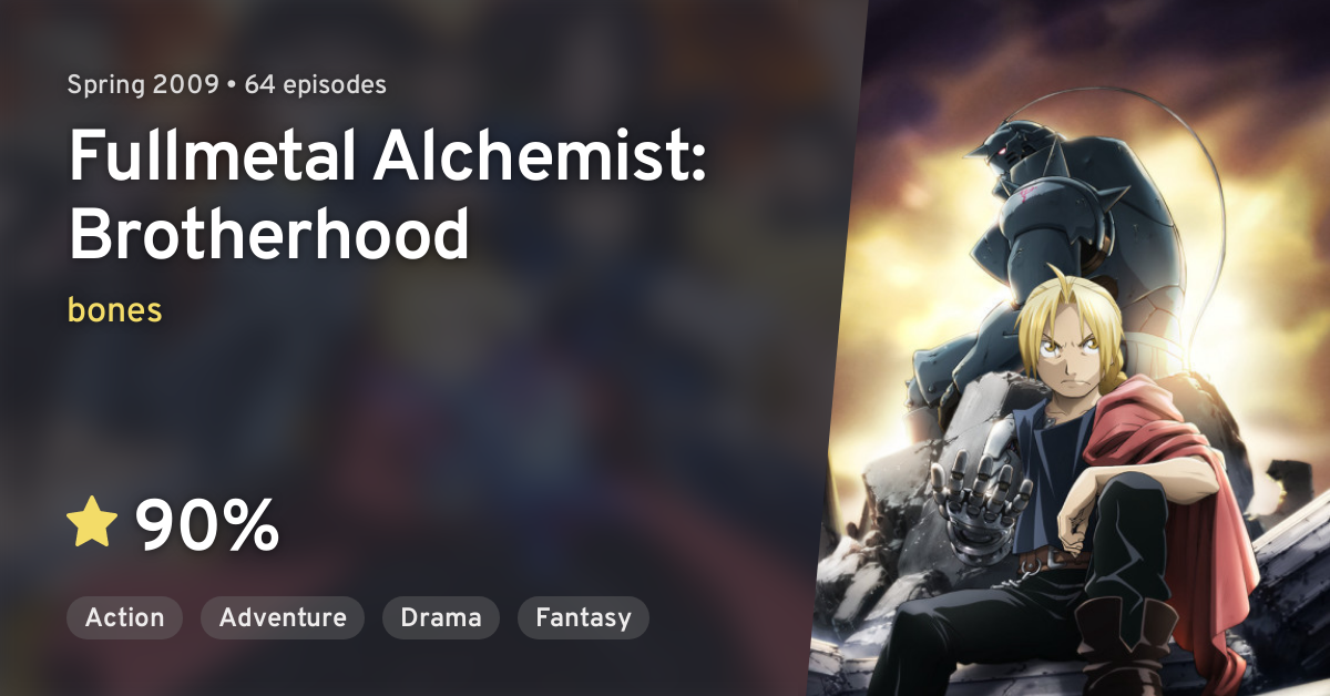 With Fullmetal Alchemist: Brotherhood (Sorted by User rating Descending)