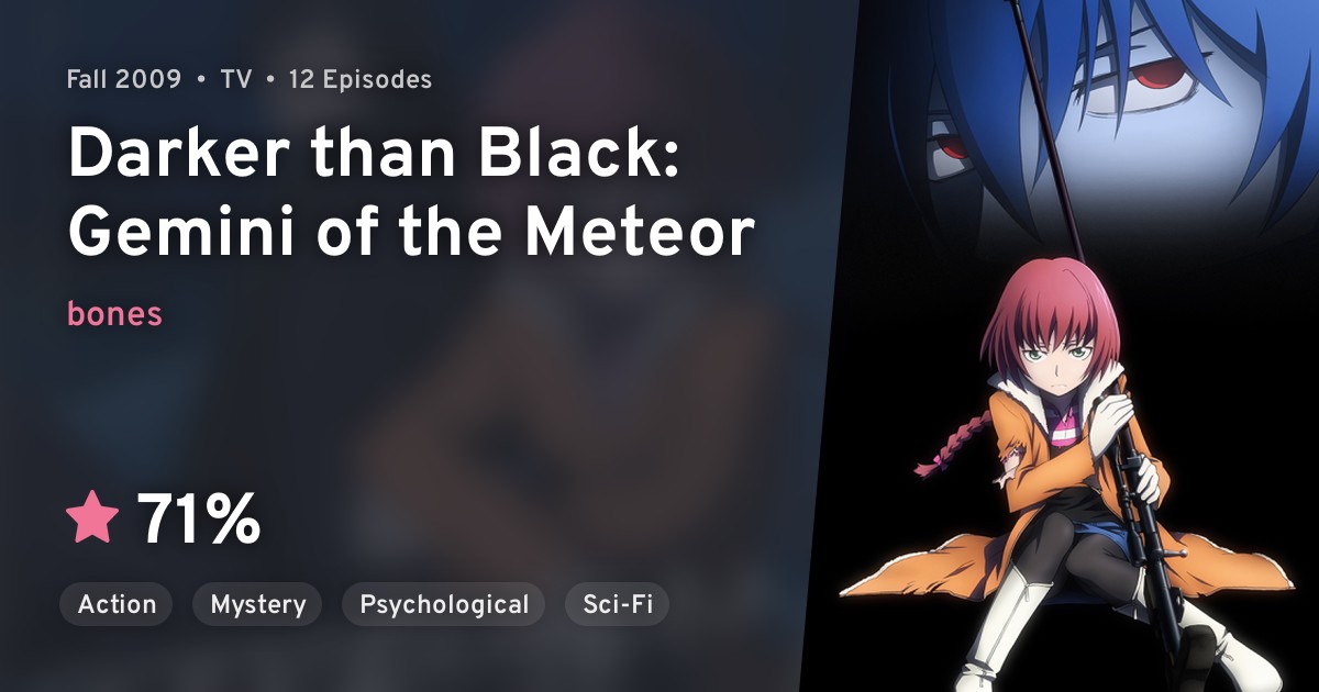 Darker Than Black Ryuusei No Gemini Darker Than Black Gemini Of The Meteor Anilist