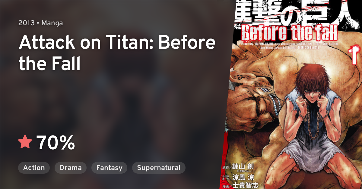 Shingeki No Kyojin Before The Fall Attack On Titan Before The Fall Anilist