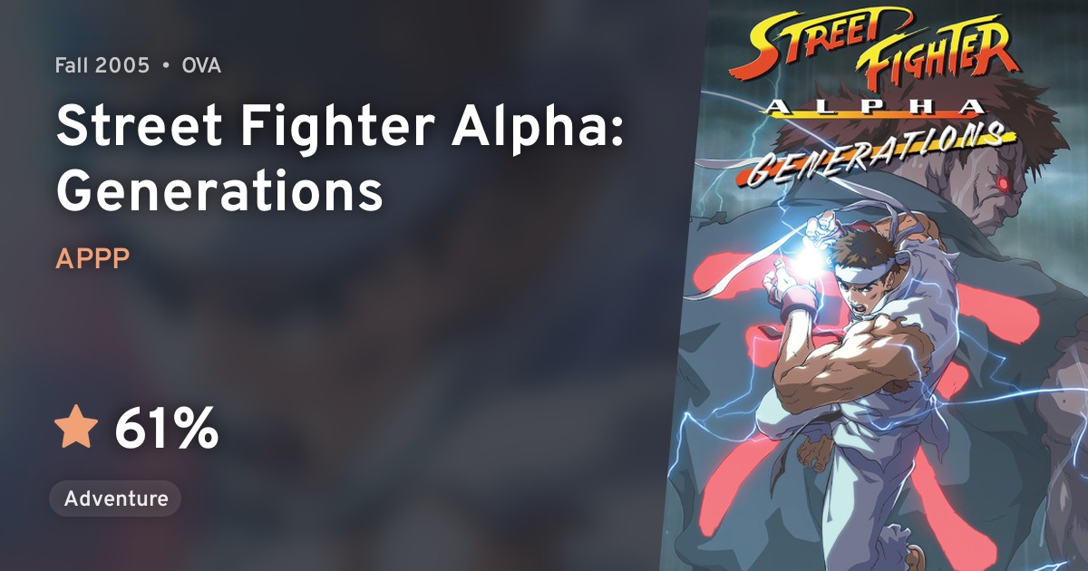 Street Fighter Zero Generations Street Fighter Alpha Generations Anilist