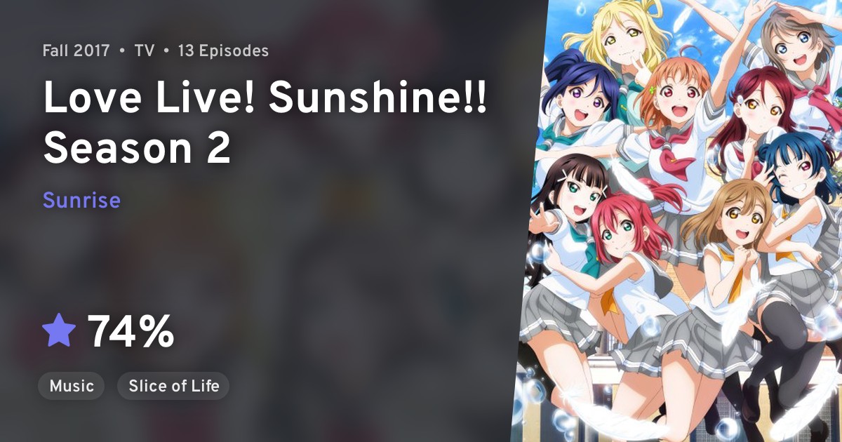 Love Live Sunshine 2nd Season Love Live Sunshine Season 2 Anilist