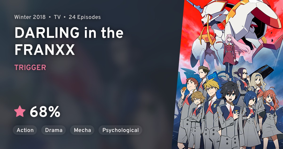 Darling in the FranXX 3 EEZB videos Episodes Rev Anime Darling in the  Franxx Recommendations Stats Characters Staff Ranked #1956 Popularity #91  Members 710,716 Winter 2018 I A-t Pictures, Trigger, CloverWorks [completed